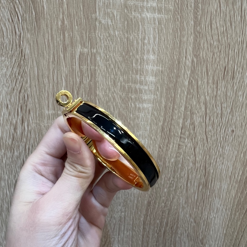 Hermes 黑琺瑯金釦Mini Clic Kelly PM手環-2