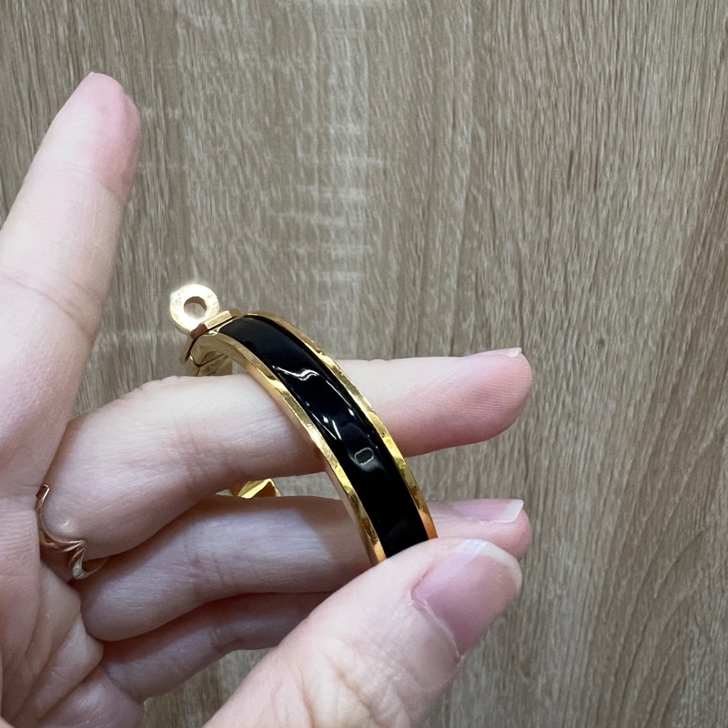 Hermes 黑琺瑯金釦Mini Clic Kelly PM手環-5