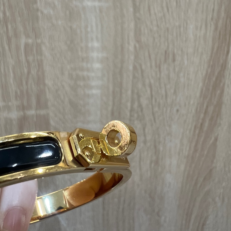 Hermes 黑琺瑯金釦Mini Clic Kelly PM手環-6