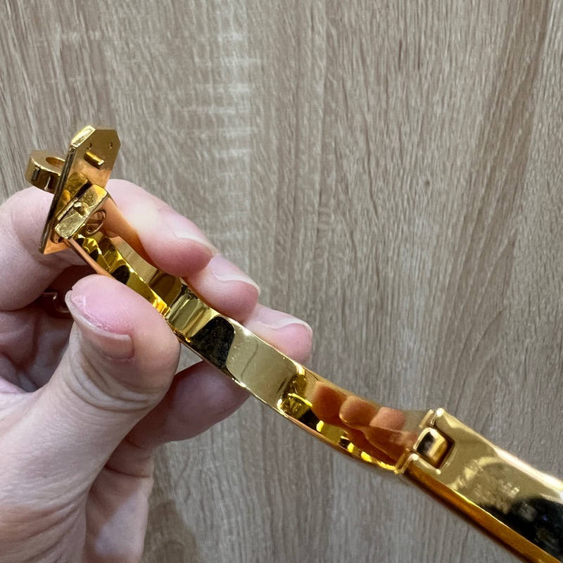 Hermes 黑琺瑯金釦Mini Clic Kelly PM手環-8