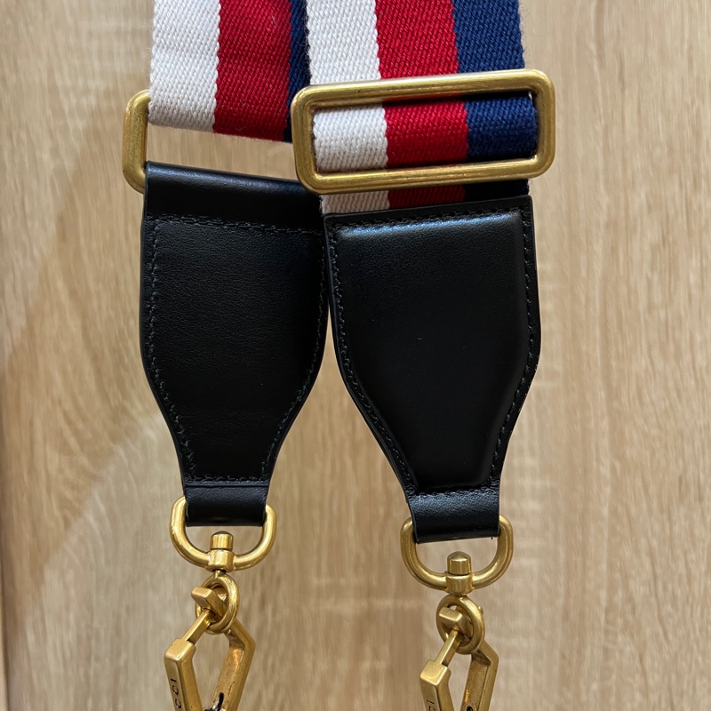 Gucci 黑牛皮Marmont 霧金釦手提斜背包-14