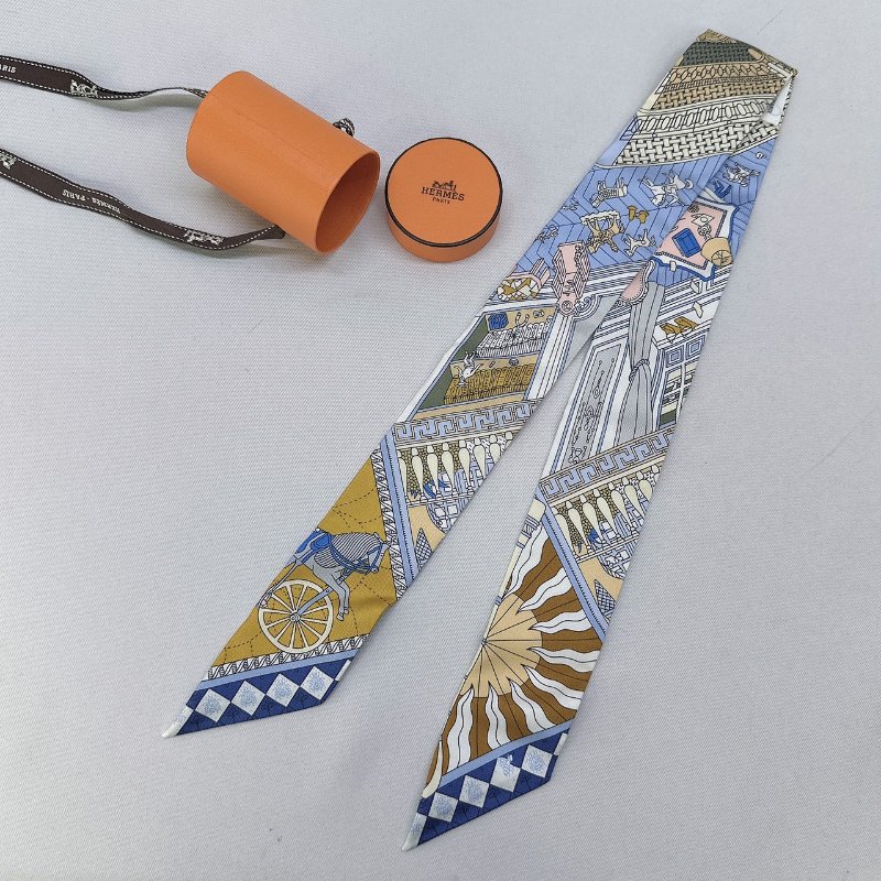 HERMES 全新Twilly奇珍異寶絲巾-1
