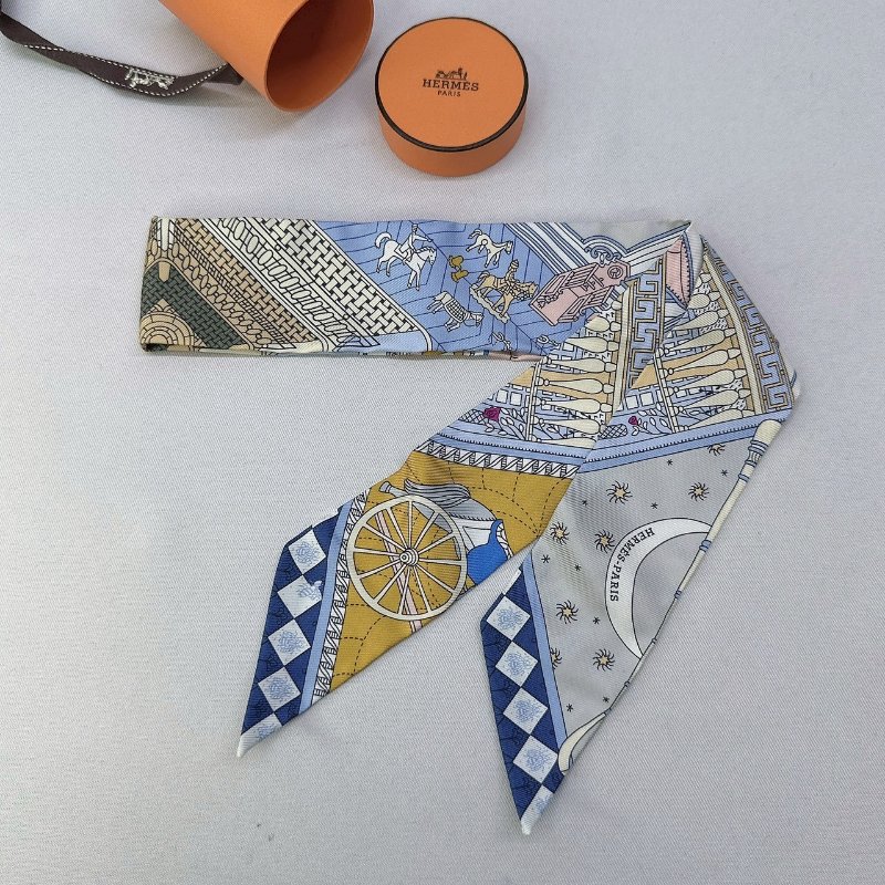 HERMES 全新Twilly奇珍異寶絲巾-2