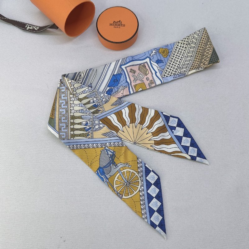 HERMES 全新Twilly奇珍異寶絲巾-3