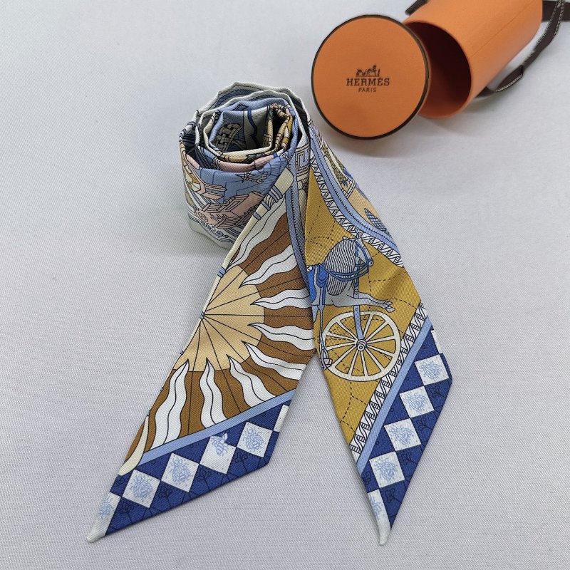 HERMES 全新Twilly奇珍異寶絲巾-4