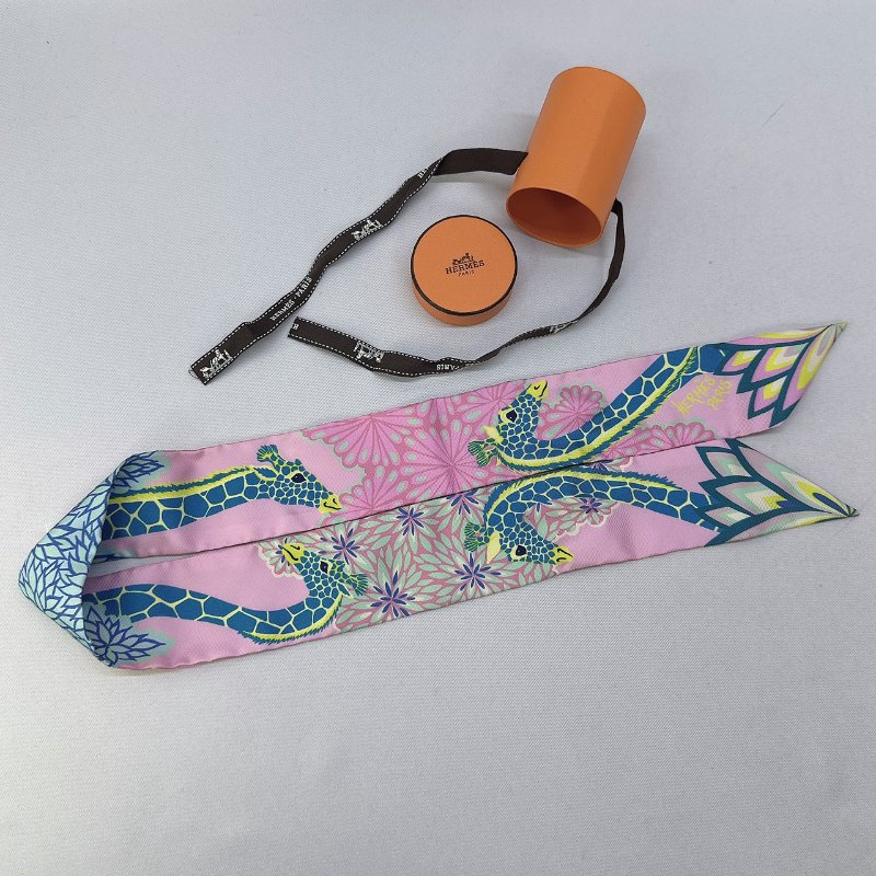 HERMES 全新Twilly長頸鹿絲巾-2