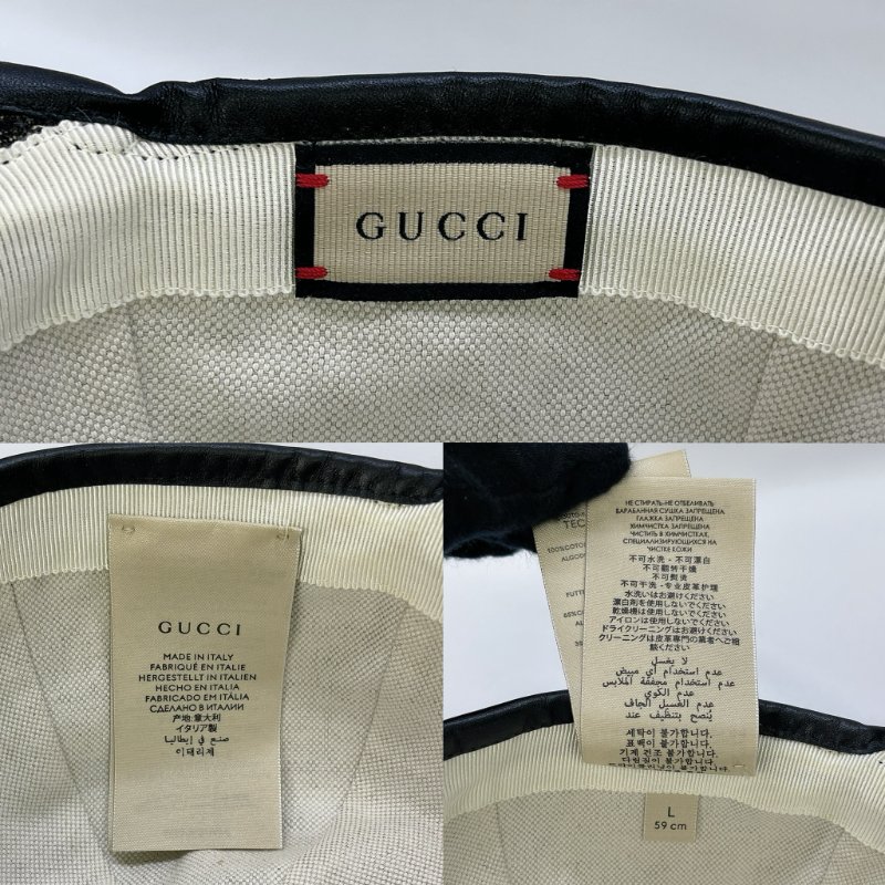 GUCCI 黑花雙G LOGO棒球帽-7