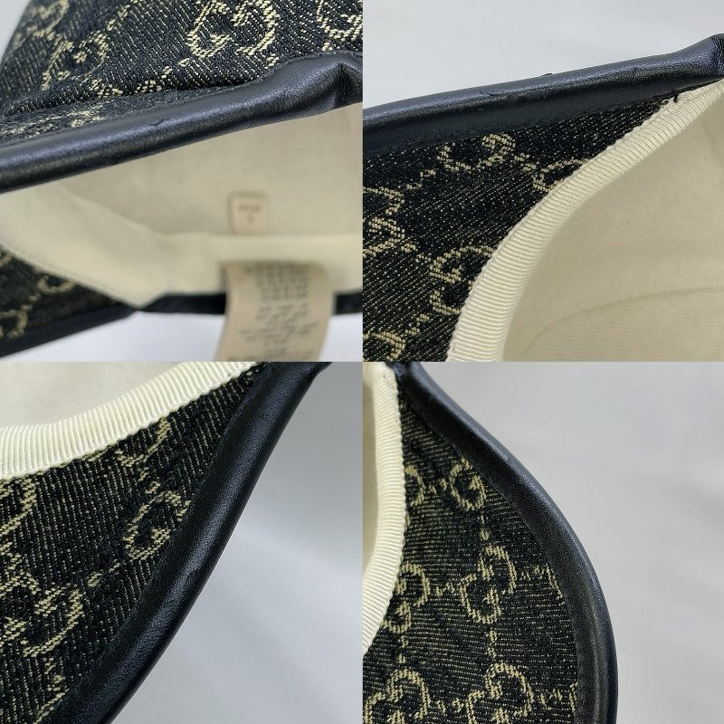 GUCCI 黑花雙G LOGO棒球帽-8
