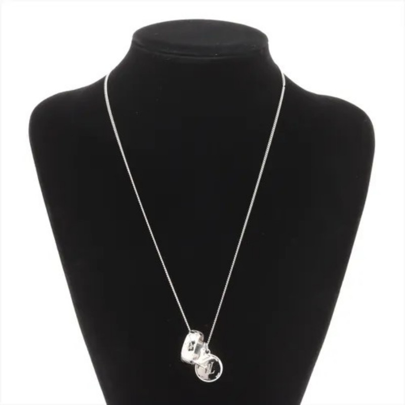 全新
LV Monogram Charms 黃銅銀色項鍊 M62485-0