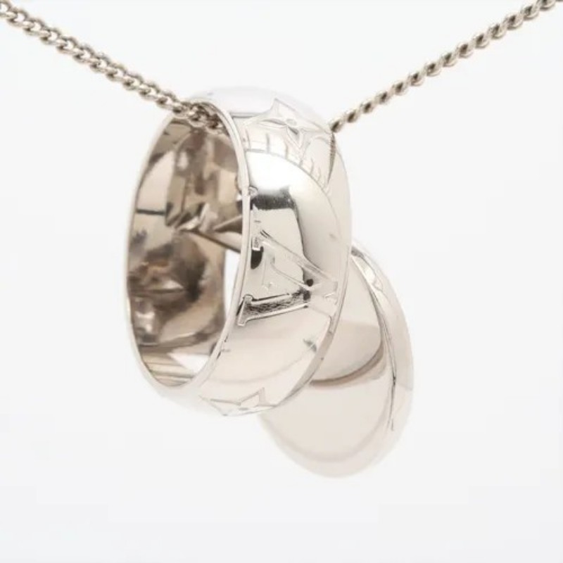 全新
LV Monogram Charms 黃銅銀色項鍊 M62485-1