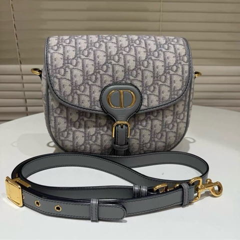 Dior bobby中號 老花馬鞍包 灰色 尺寸約22*17*6 年份21
