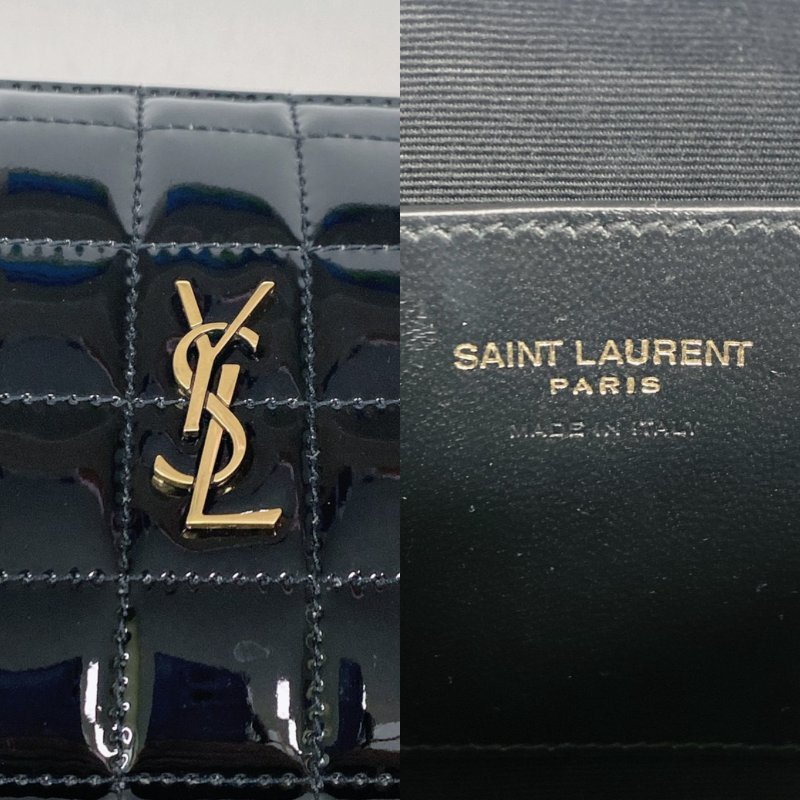 YSL Cassandra冰格漆皮手拿包-5