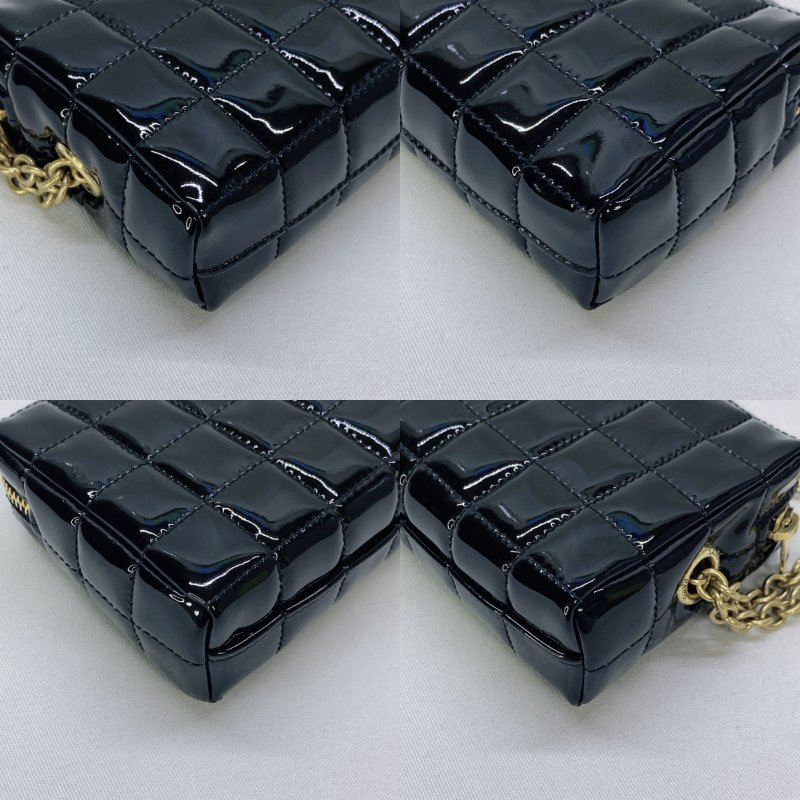 YSL Cassandra冰格漆皮手拿包-8