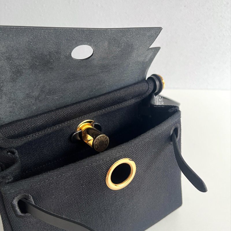 閒置新有購證🙌🏻 Hermès 愛馬仕 Mini Herbag 黑色金釦-2