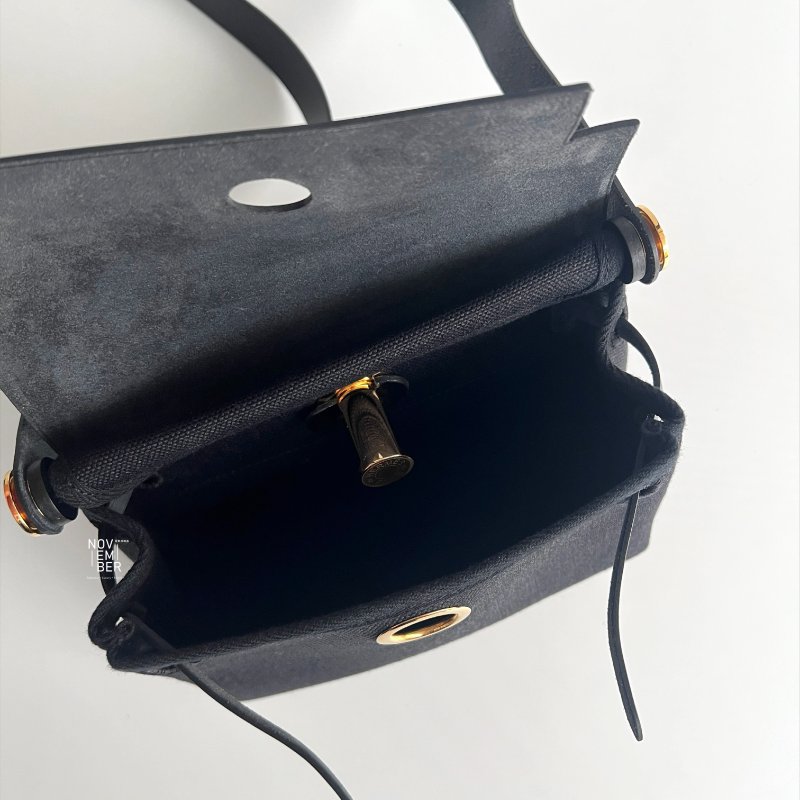 閒置新有購證🙌🏻 Hermès 愛馬仕 Mini Herbag 黑色金釦-4