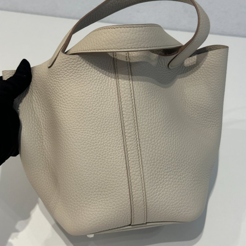 閒置新✨ Hermès 愛馬仕 Picotin18 冰川白銀釦-19