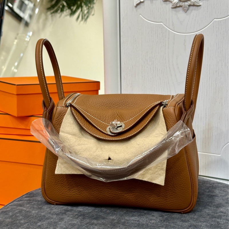 Hermes Lindy26金棕銀w刻 tc皮 全新🈶肩帶膜 全配🉑送禮-10