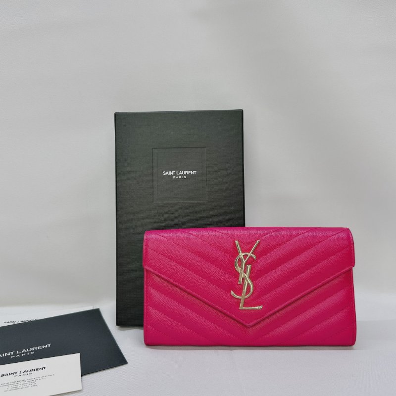 YSL 桃金魚子醬信封長夾-0