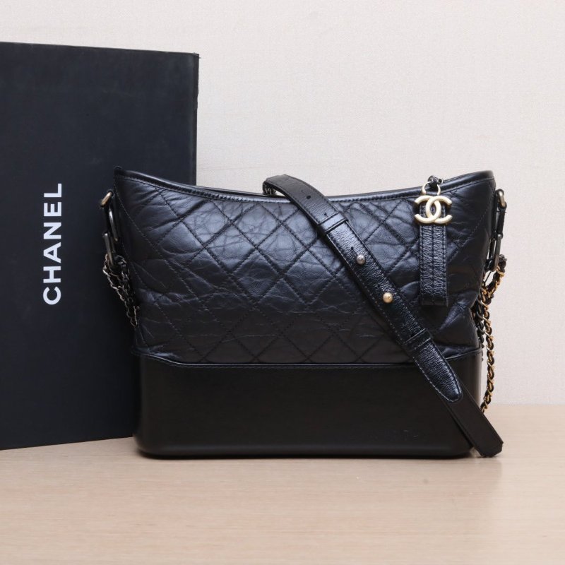 GABRIELLE 流浪中 28cm 黑色皮革C 25開 金銀扣-0