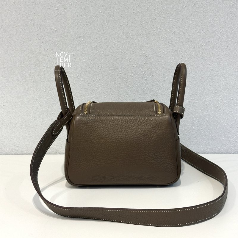 99新🆕 Hermès 愛馬仕 Mini Lindy 大象灰金釦-7