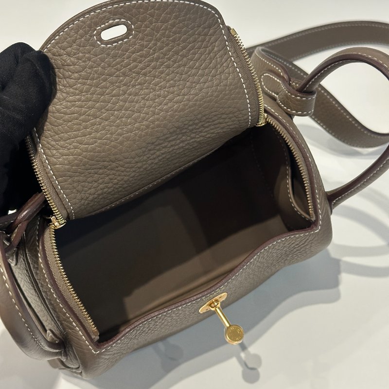 99新🆕 Hermès 愛馬仕 Mini Lindy 大象灰金釦-12