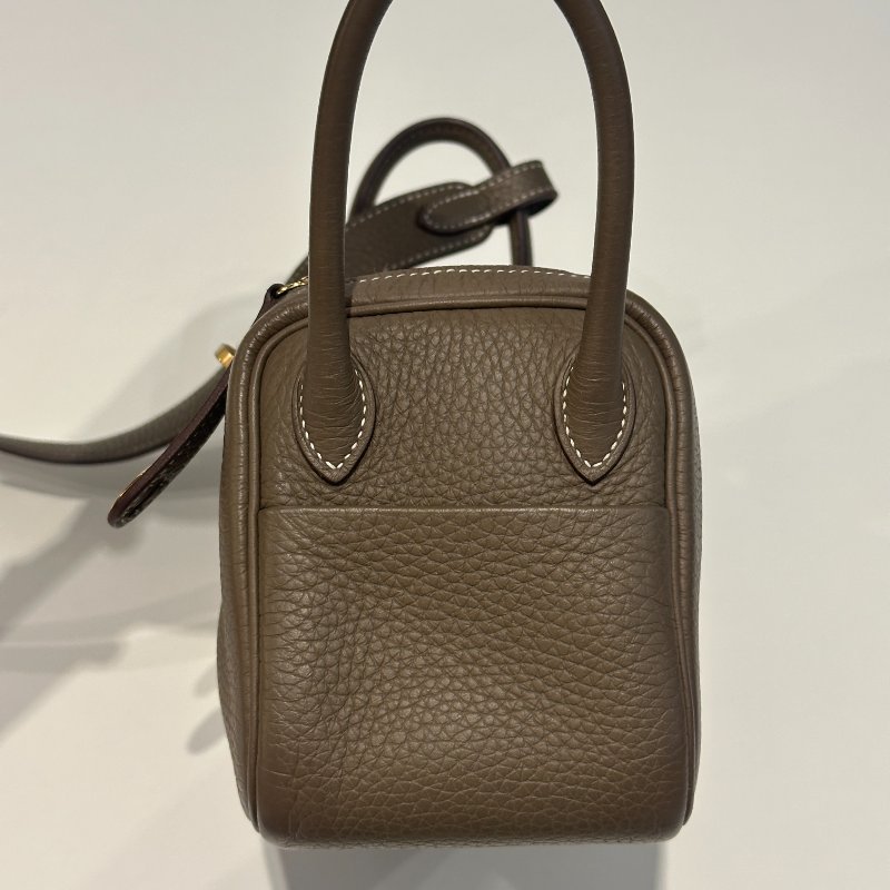 99新🆕 Hermès 愛馬仕 Mini Lindy 大象灰金釦-15