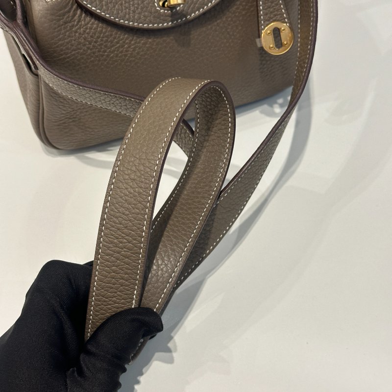 99新🆕 Hermès 愛馬仕 Mini Lindy 大象灰金釦-19