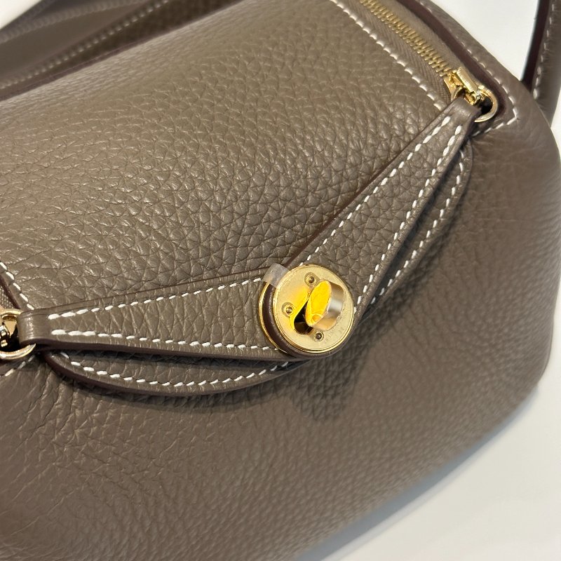 99新🆕 Hermès 愛馬仕 Mini Lindy 大象灰金釦-21