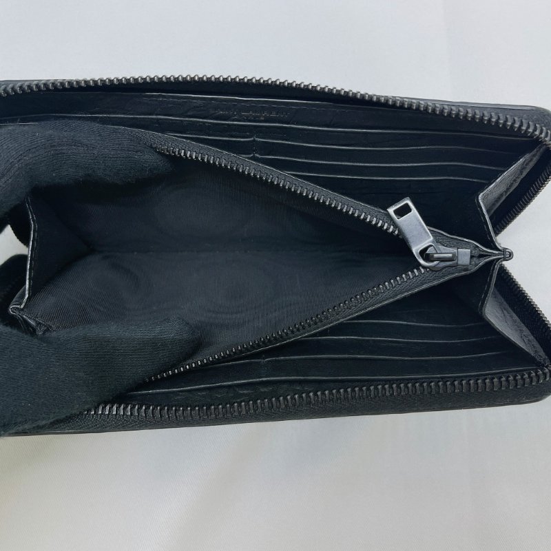 YSL 鱷魚壓紋拉鍊長夾-4