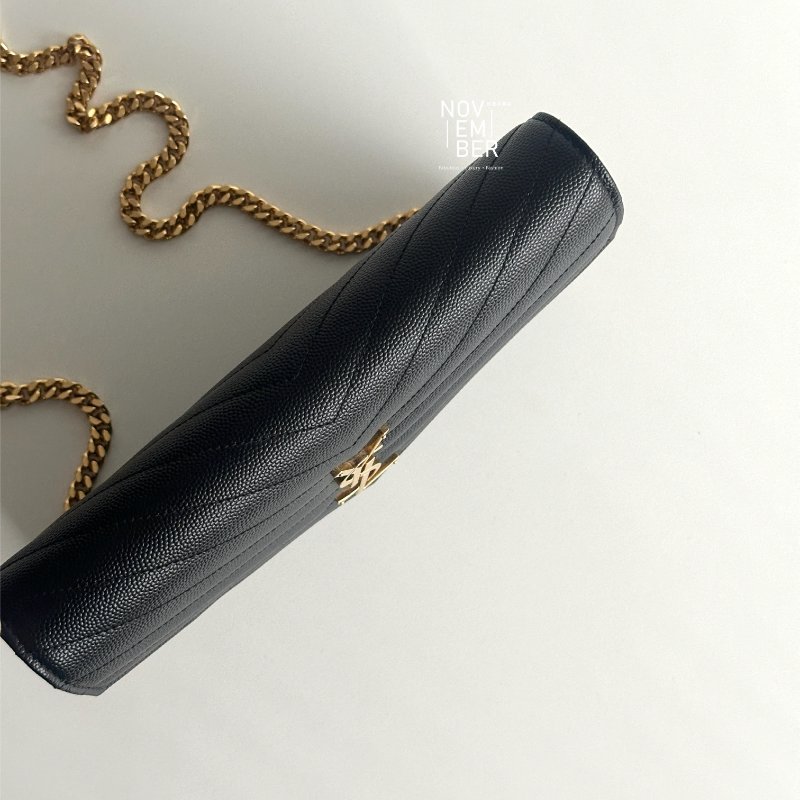 99新🆕 Saint Laurent YSL 聖羅蘭 信封包 黑色金釦-2