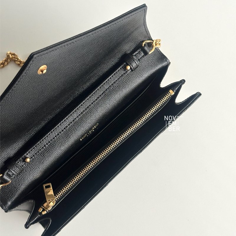 99新🆕 Saint Laurent YSL 聖羅蘭 信封包 黑色金釦-3