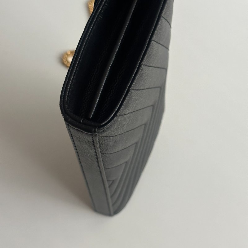 99新🆕 Saint Laurent YSL 聖羅蘭 信封包 黑色金釦-10