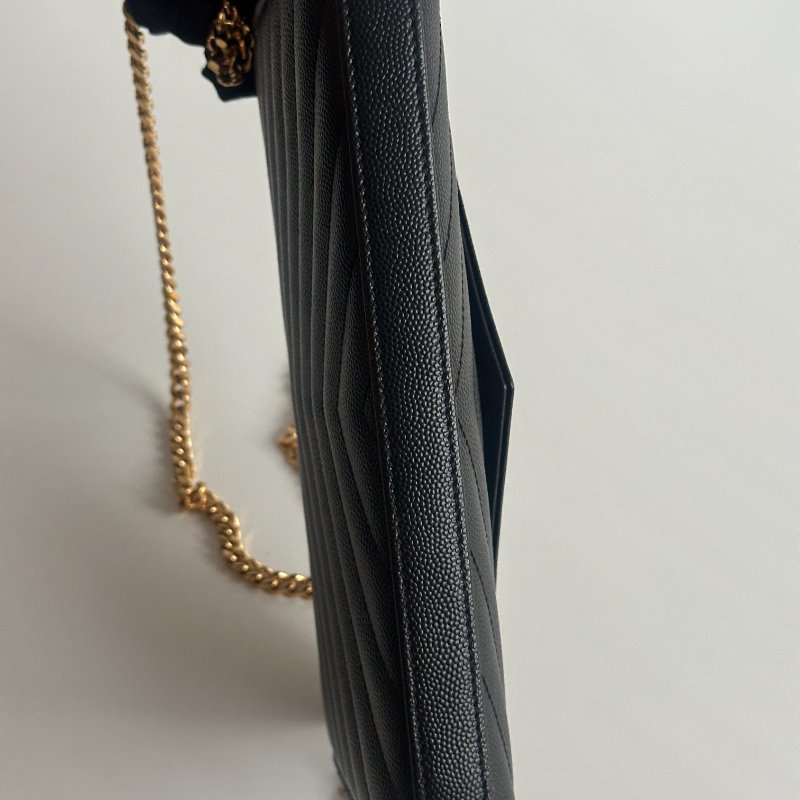 99新🆕 Saint Laurent YSL 聖羅蘭 信封包 黑色金釦-12
