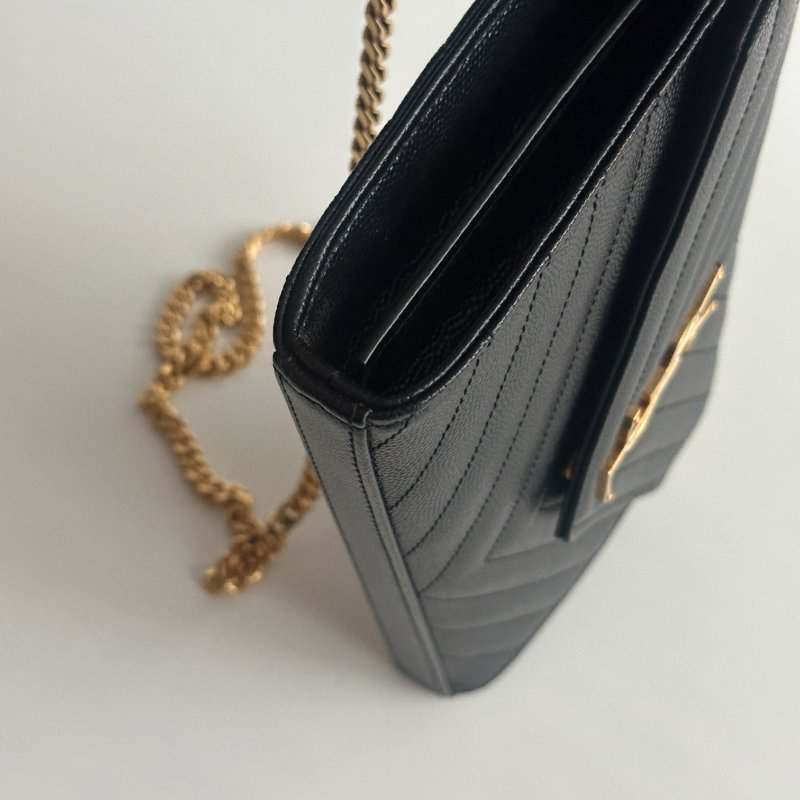 99新🆕 Saint Laurent YSL 聖羅蘭 信封包 黑色金釦-14
