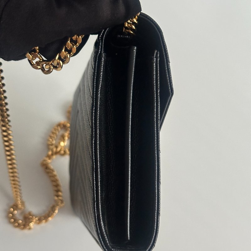 99新🆕 Saint Laurent YSL 聖羅蘭 信封包 黑色金釦-16