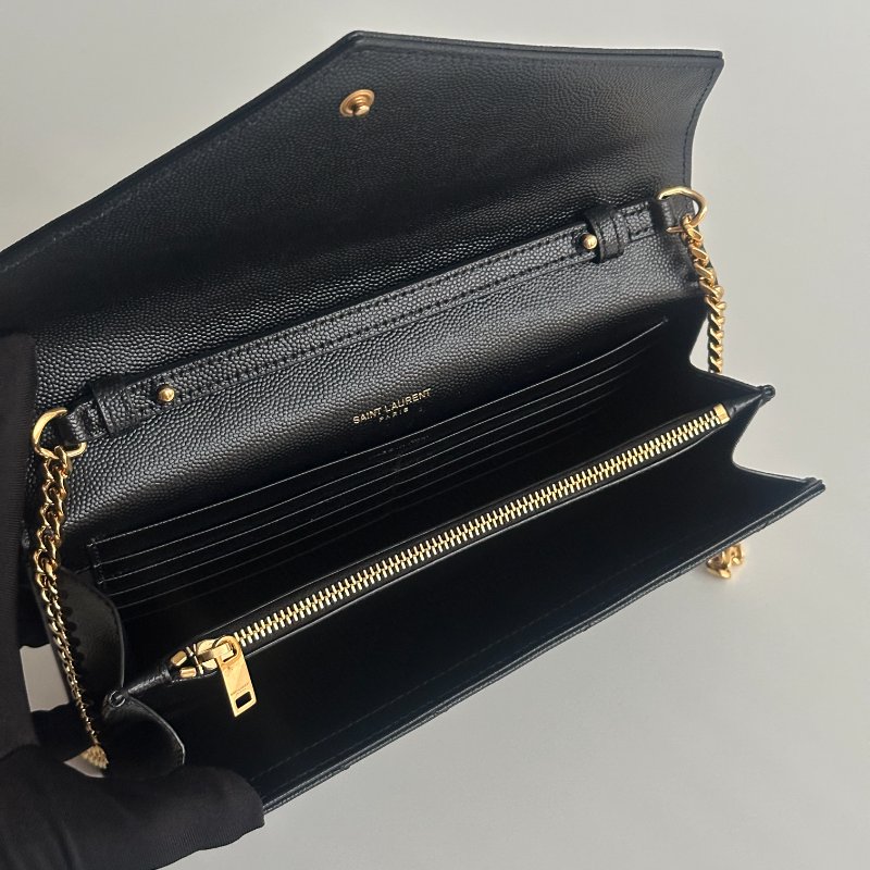 99新🆕 Saint Laurent YSL 聖羅蘭 信封包 黑色金釦-18
