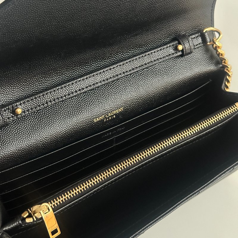 99新🆕 Saint Laurent YSL 聖羅蘭 信封包 黑色金釦-19