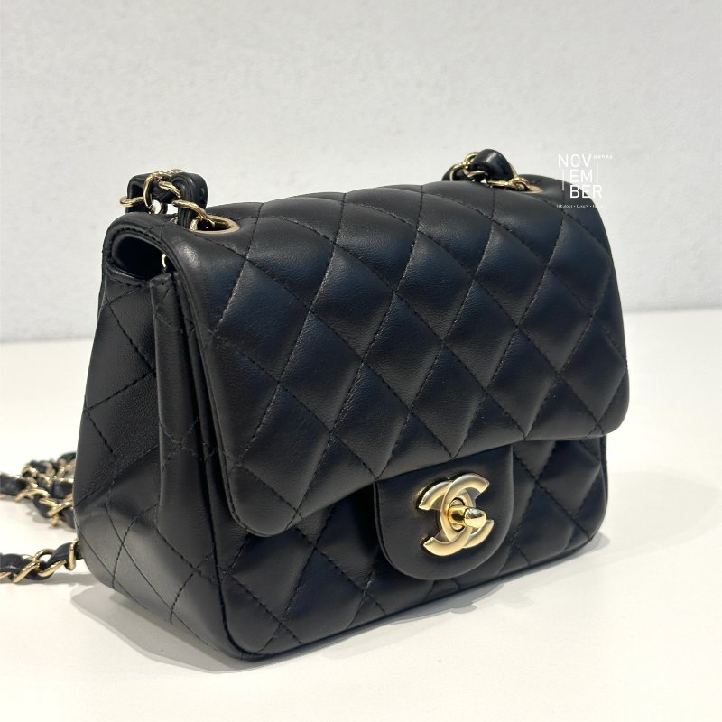 99新🆕 Chanel 香奈兒 方胖 黑色金釦-1