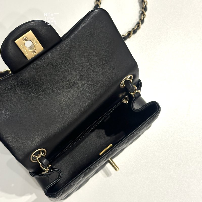 99新🆕 Chanel 香奈兒 方胖 黑色金釦-4