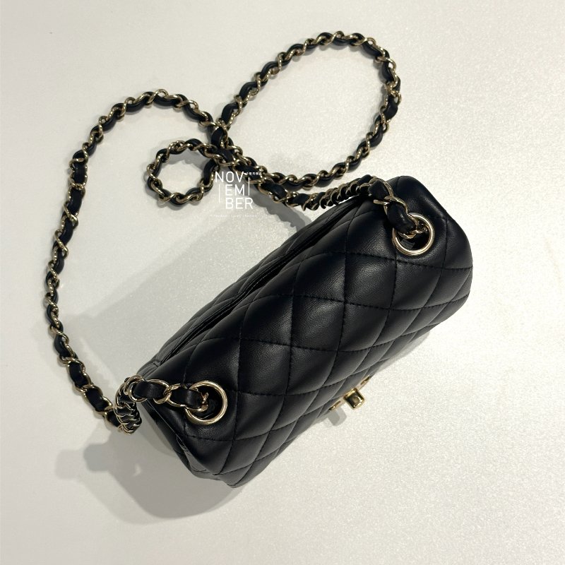 99新🆕 Chanel 香奈兒 方胖 黑色金釦-6