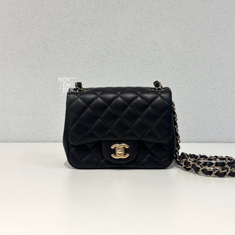 99新🆕 Chanel 香奈兒 方胖 黑色金釦-7
