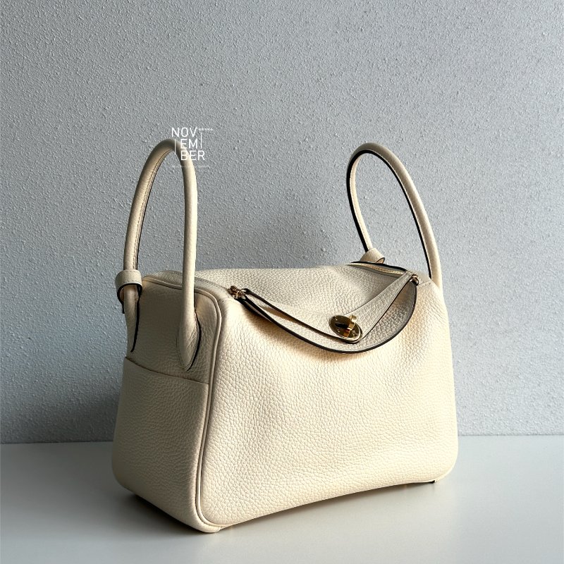 99新🆕 全配有購證 Hermès 愛馬仕 Lindy 26 奶油白金釦-1