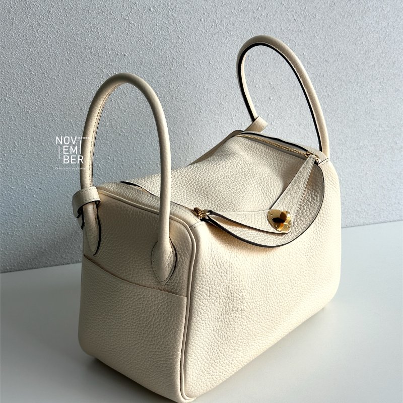99新🆕 全配有購證 Hermès 愛馬仕 Lindy 26 奶油白金釦-2