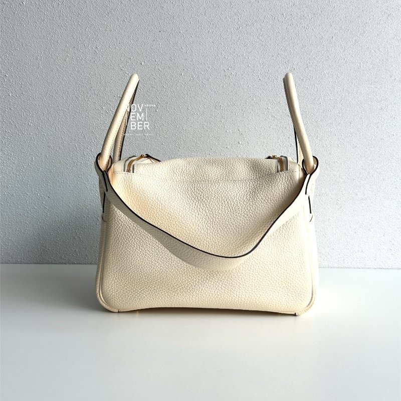 99新🆕 全配有購證 Hermès 愛馬仕 Lindy 26 奶油白金釦-7