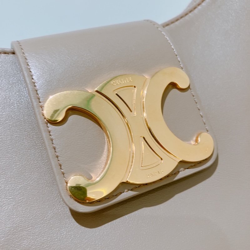 TK1813 塞琳 半月 凱旋門 中號 腋下包 奶茶 光滑牛皮 Celine Ava Triomphe Bag Medium-5