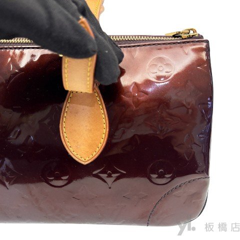 LV酒紅色漆皮肩背包 M93510-5