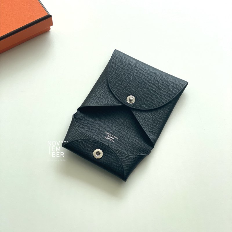 全新💖 Hermès 愛馬仕 黑色 Bastia零錢包-3