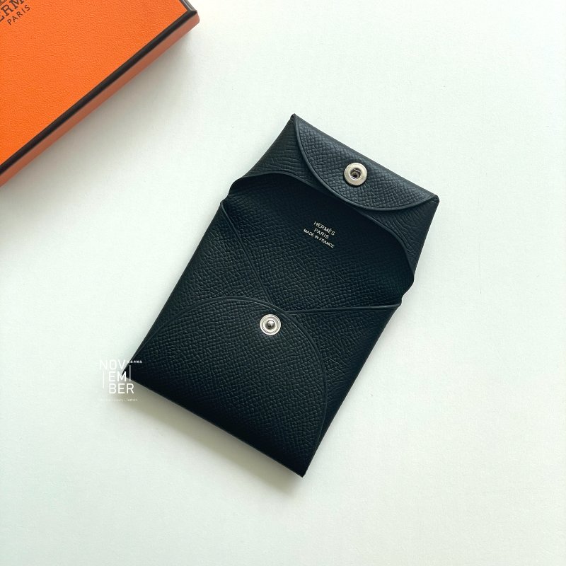全新💖 Hermès 愛馬仕 黑色 Bastia零錢包-4