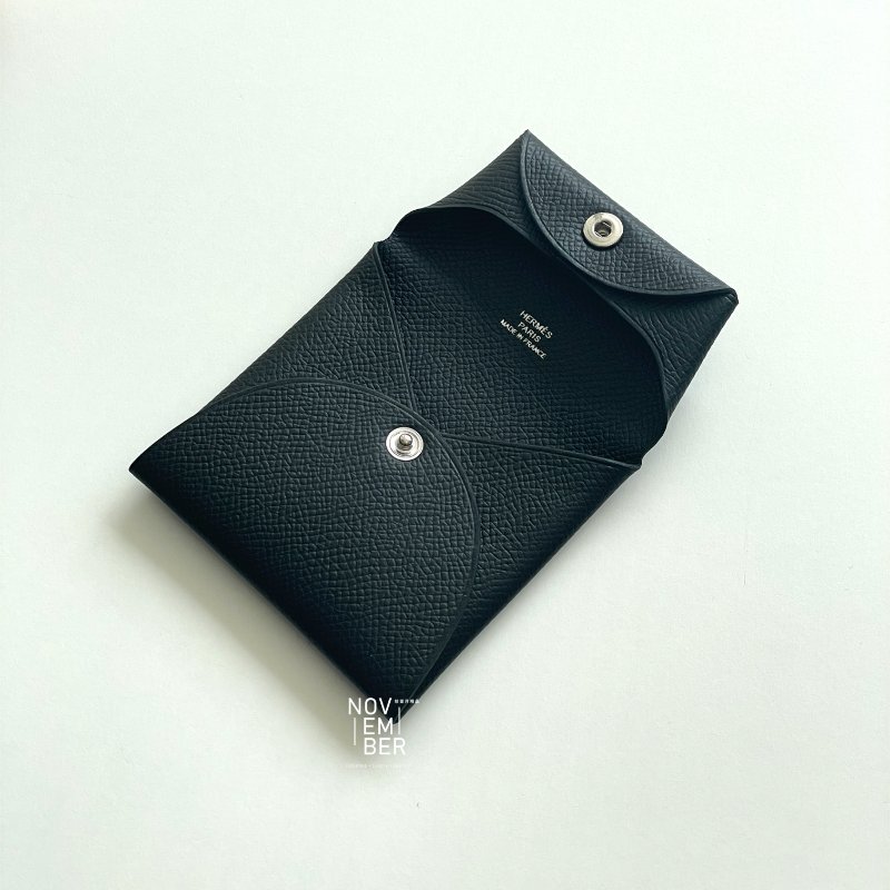 全新💖 Hermès 愛馬仕 黑色 Bastia零錢包-7
