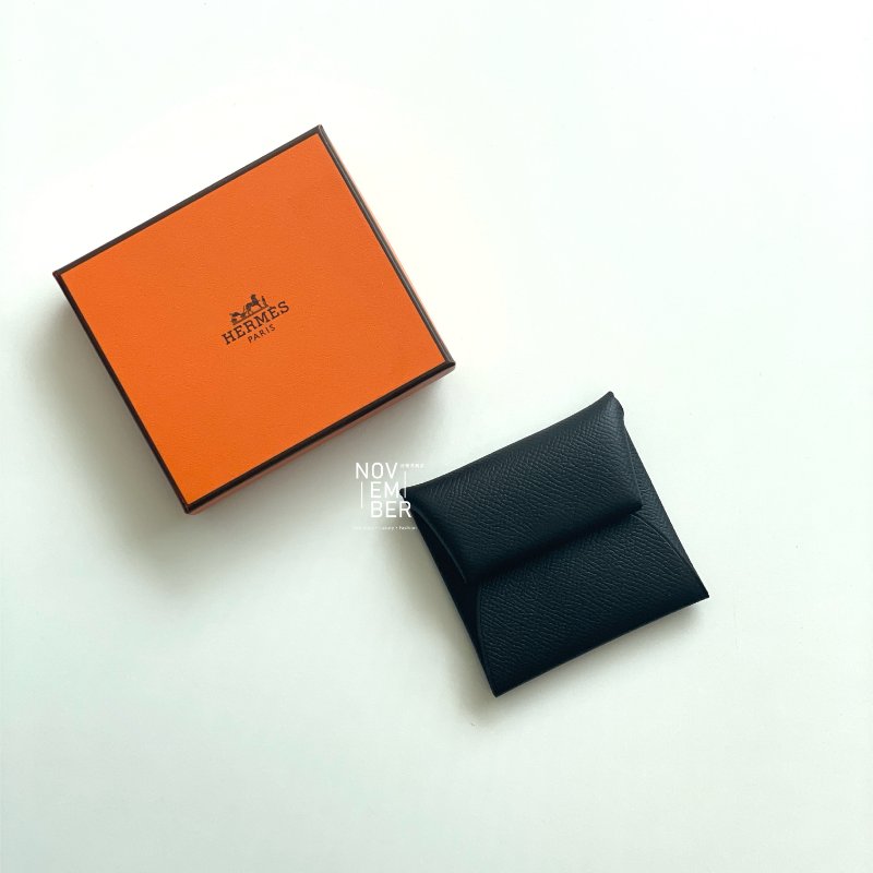 全新💖 Hermès 愛馬仕 黑色 Bastia零錢包-12